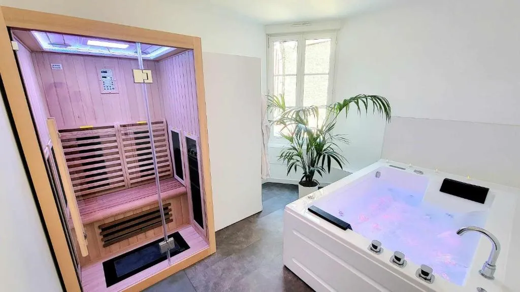 Appart spa Drouet d'Erlon - Sauna et jacuzzi privatifs, 80 m2 (Reims, Marne)