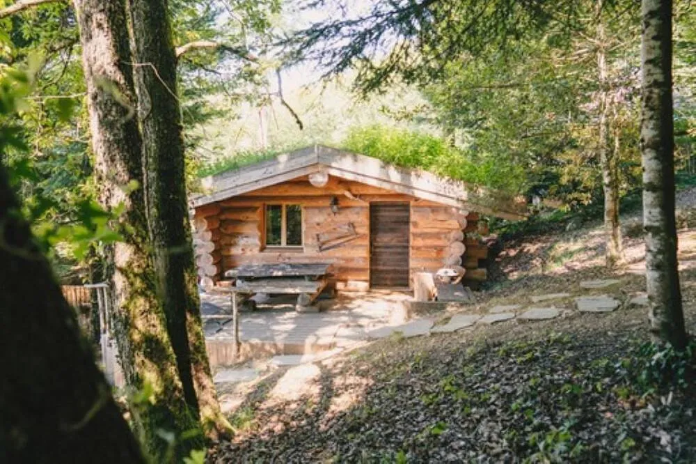 Cabane Les 13 arbres - Rondins, toit fleuri et jacuzzi inclus (Collonges-sous-Salève, Haute-Savoie)