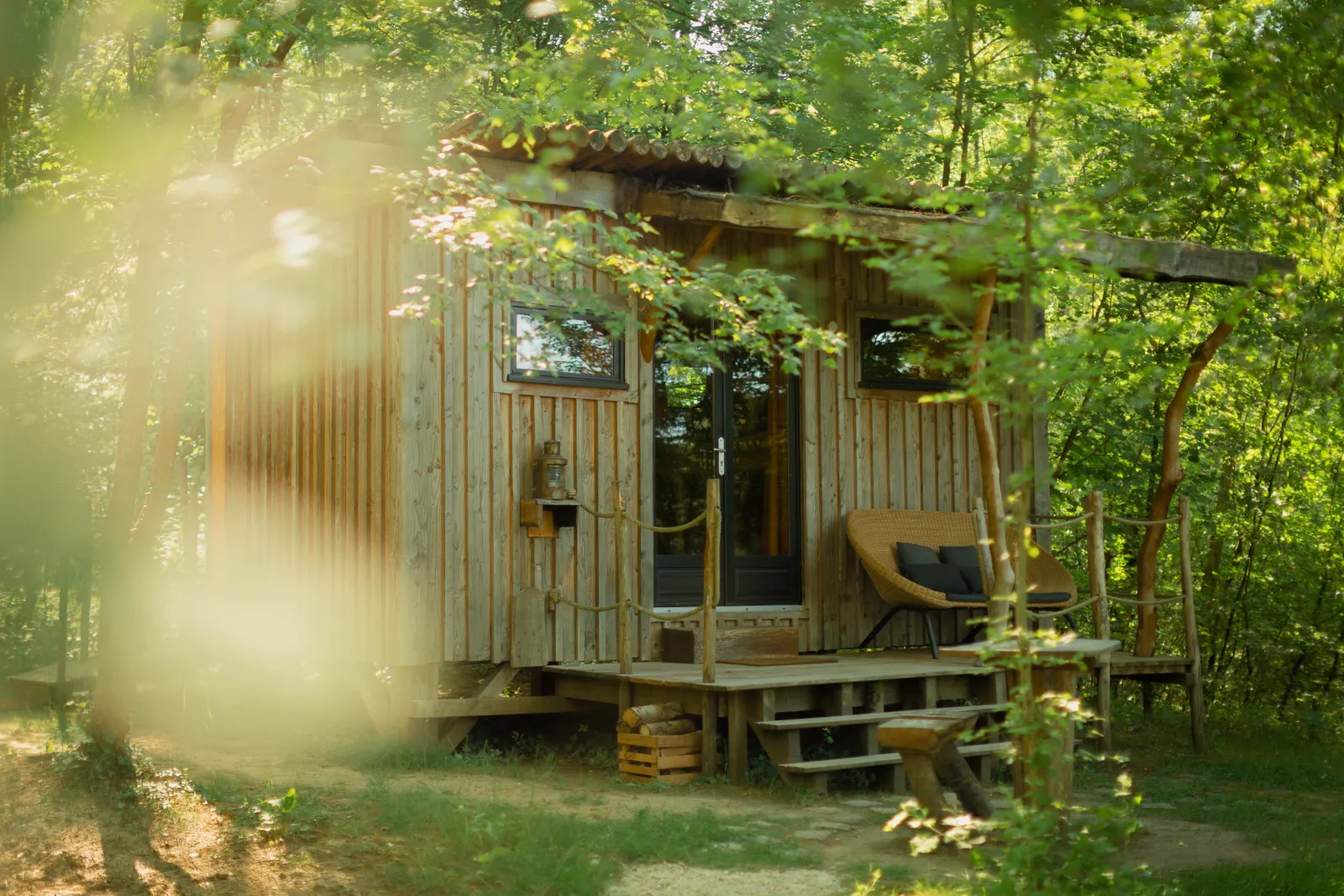 Cabanes Duo Spa les pieds dans l'eau - Cabane au sol avec bain nordique et brasero (Saint-Léger-aux-Bois, Oise)