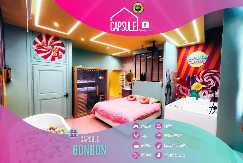 Capsule Bonbon - Appartement avec balnéo, sauna et billard (Douai, Nord)
