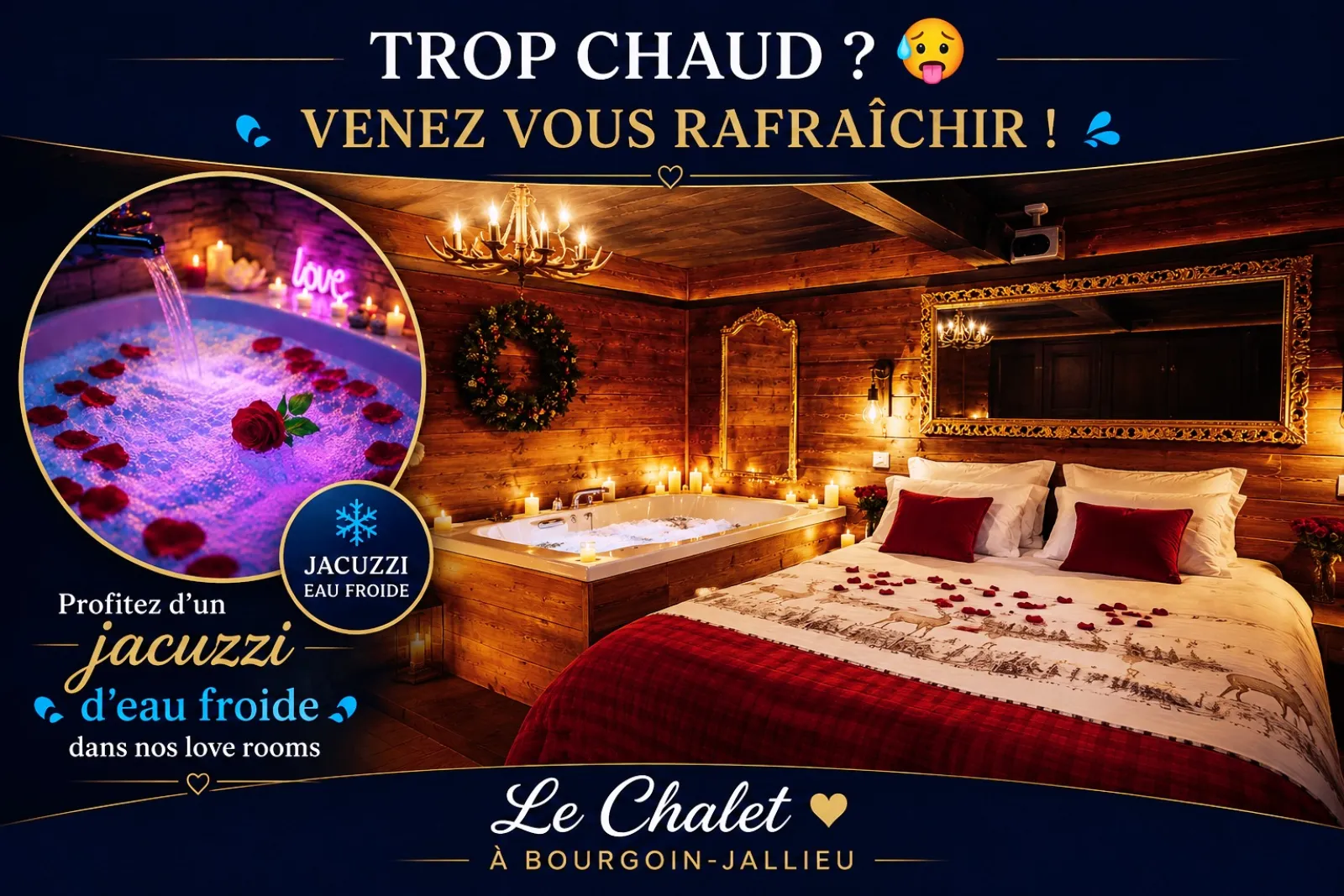 Chalet Romantique - Chalet avec spa XXL et cinéma privé (Bourgoin-Jallieu, Isère)