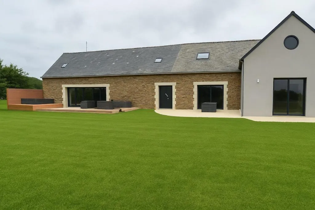 Gîte piscine et jacuzzi de Vestre - Cinéma et jardin (Oisseau, Mayenne)