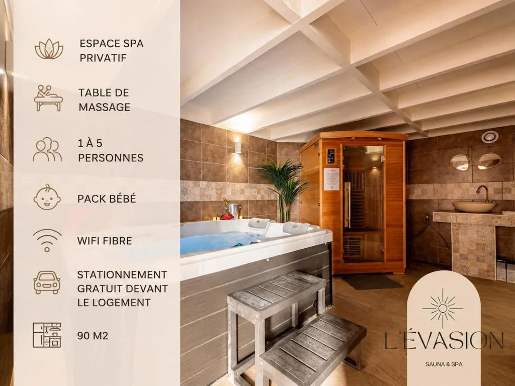 L'Évasion Sauna et Spa - Grand appartement avec baignoire spa (Saint-Rambert-d'Albon, Drôme)