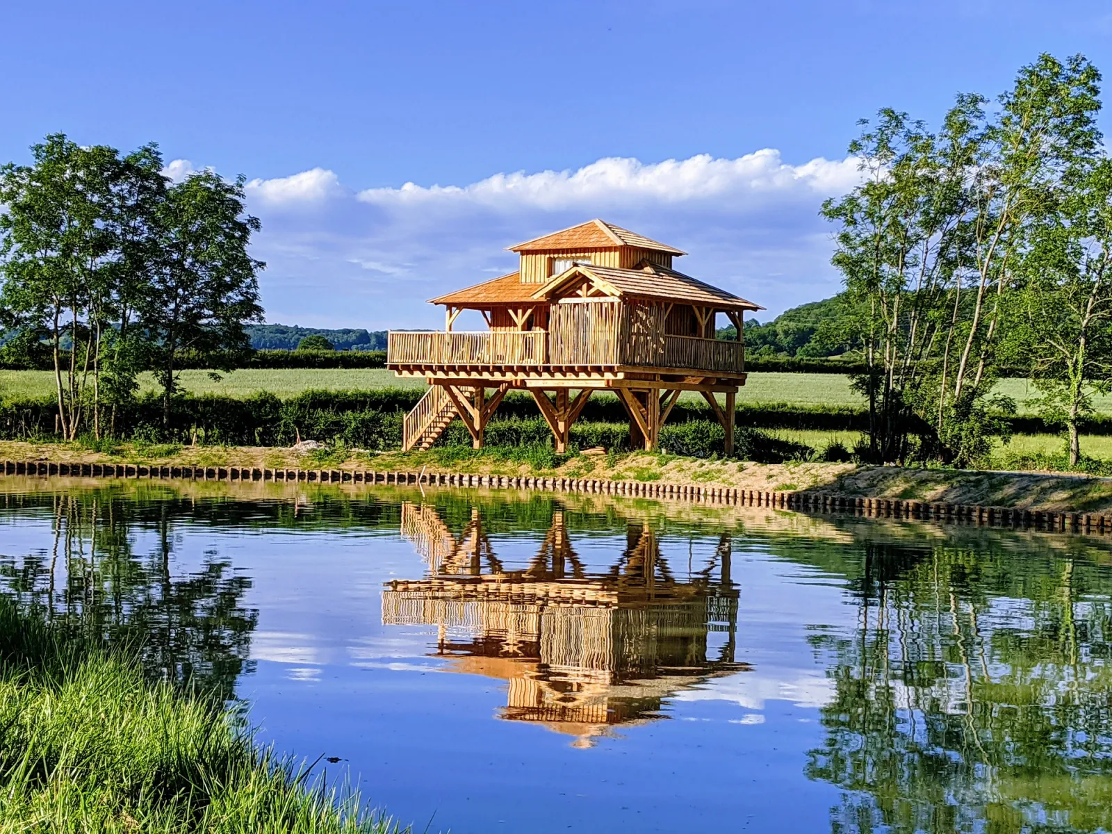 La Cabane Spa Rose des Vents - Cabane sur pilotis avec bain nordique (Chassey, Côte-d'Or)