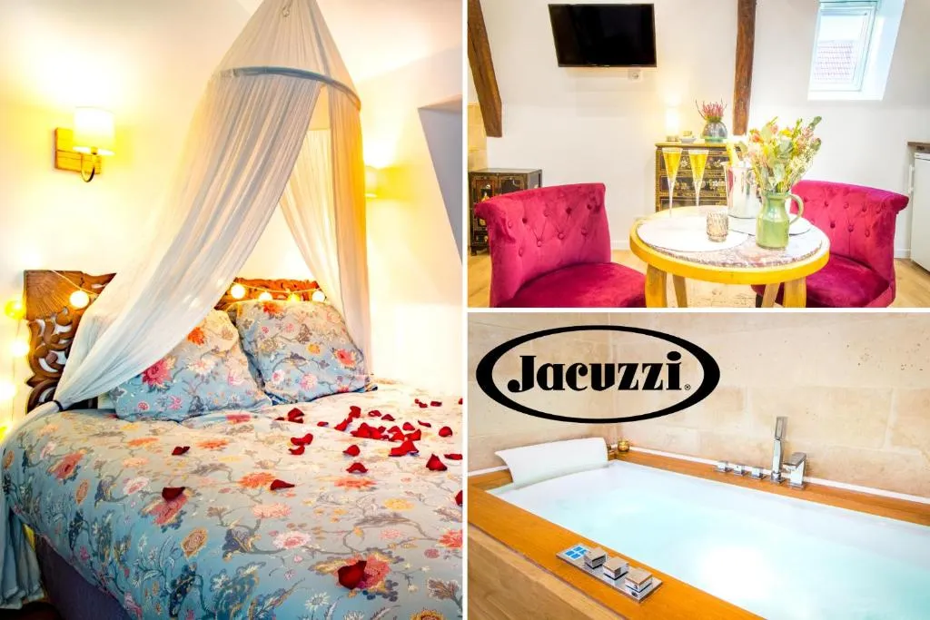 La Petite Romantique - Jacuzzi et baignoire près de la gare (Laon, Aisne)