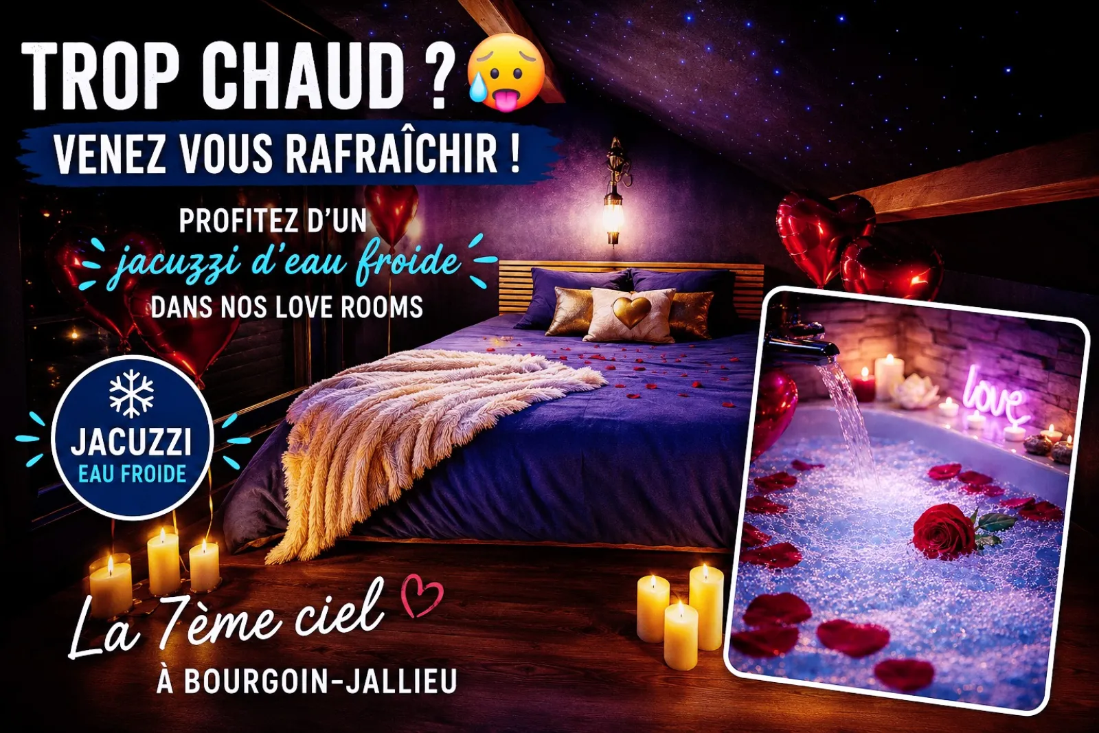 La Suite 7ème Ciel Étoilé - Suite avec spa XXL et plafond étoilé (Bourgoin-Jallieu, Isère)