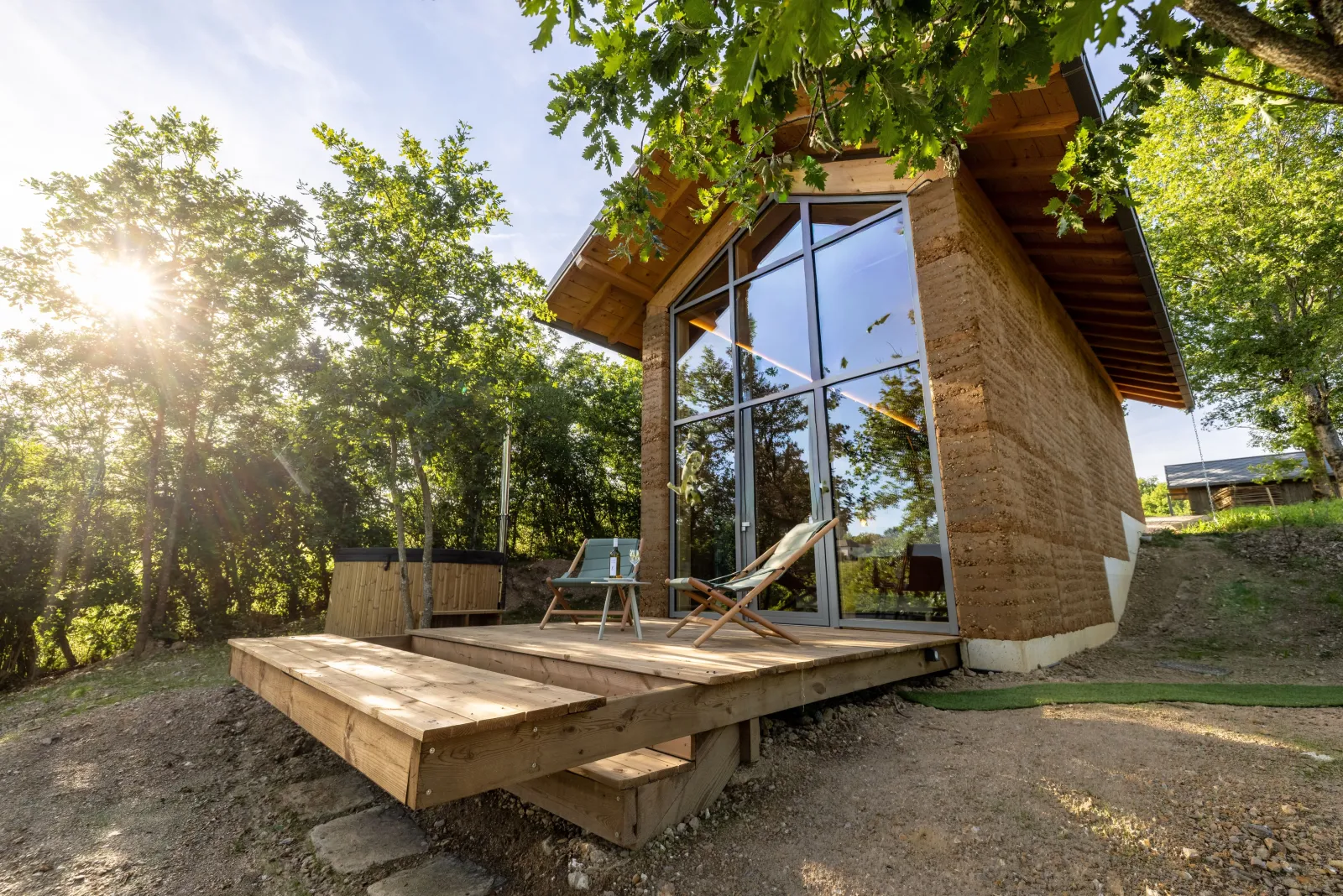 Lodge FEU - Écolodge sur trois niveaux avec bain nordique (Sauveterre-de-Rouergue, Aveyron)
