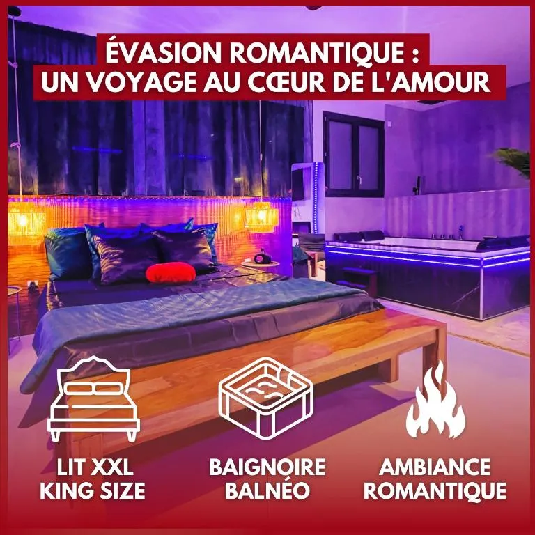 Serenity Suite Amour - Studio balnéo avec terrasse et parking (Vénissieux, Rhône)