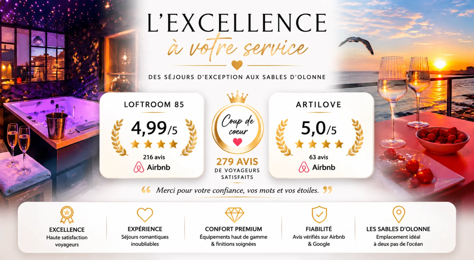 Suite Balnéo des Sables, gîte avec spa à Les Sables-d'Olonne - photo 3 sur 11