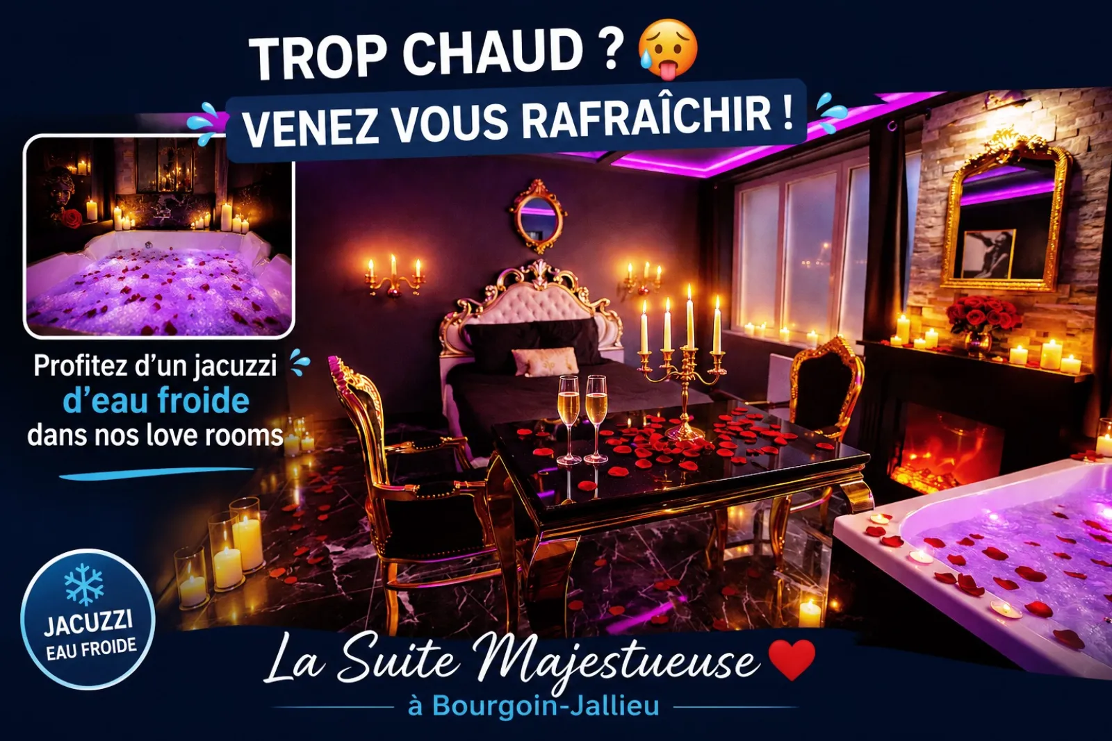 La suite MAJESTUEUSE, SPA XXL, CHEMINÉE LUXE, 5 min du centre - Enjoy Your Life - Bourgoin Jallieu (Bourgoin-Jallieu, Isère)