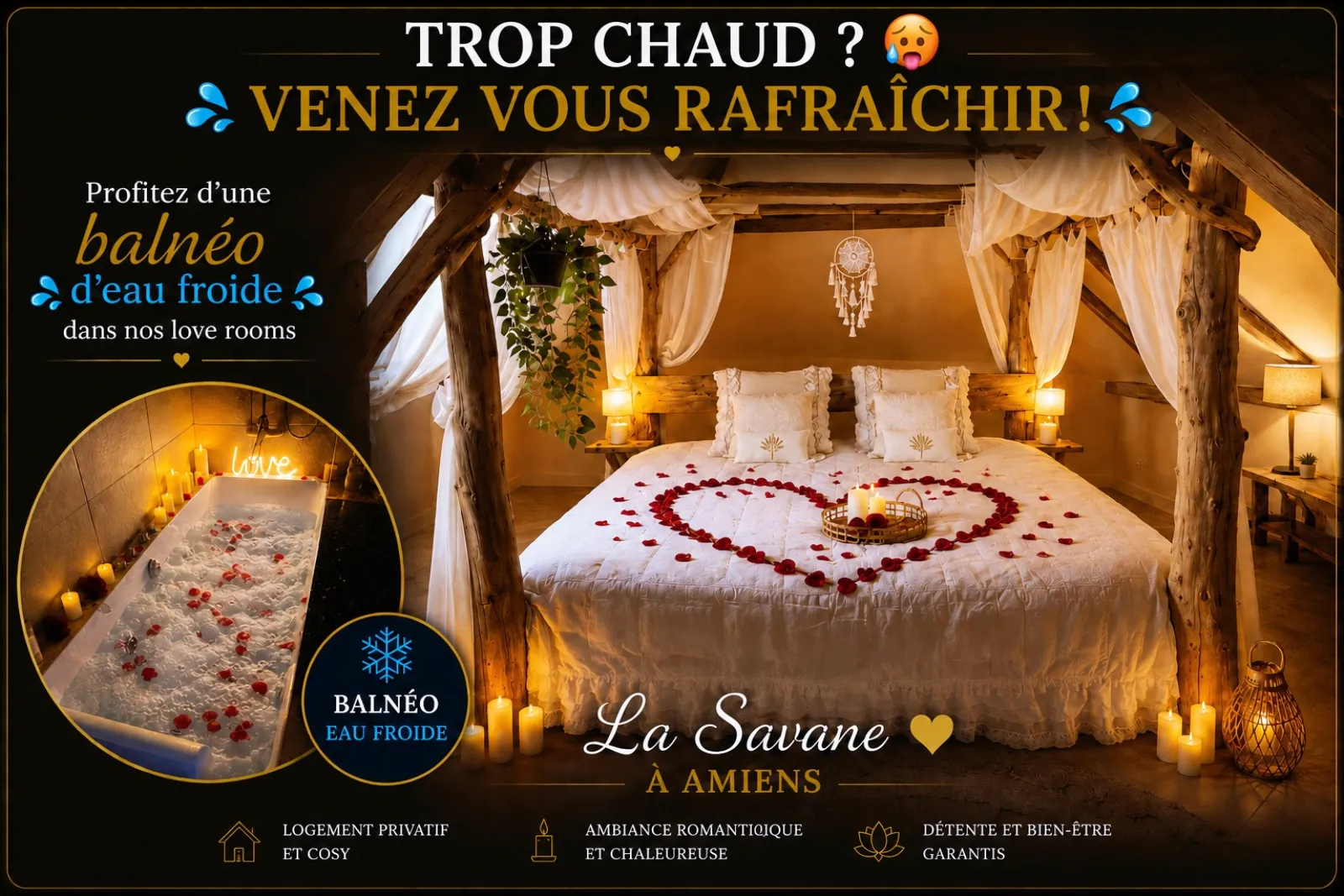 Suite Savane - Chambre à thème avec balnéo lumineuse (Amiens, Somme)