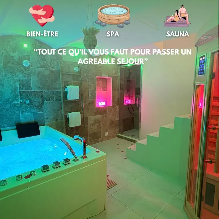 Suite spa et sauna en cave - espace bien-être souterrain (Amiens, Somme)